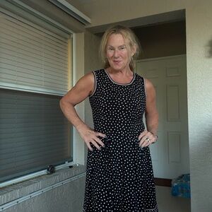 Max Studio Kids Dress in Black with White Dots